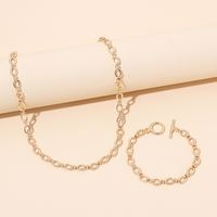 Hip-hop Geometric Metal Necklace Bracelet Set Wholesale main image 3