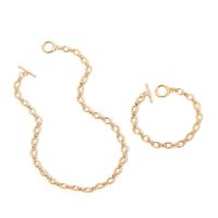 Hip-hop Geometric Metal Necklace Bracelet Set Wholesale main image 6