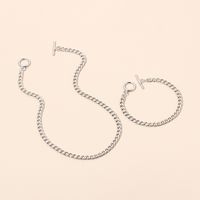 Hip Hop Metal Chain Necklace Bracelet Set Wholesale main image 1