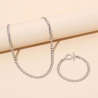 Hip Hop Metal Chain Necklace Bracelet Set Wholesale main image 3