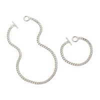 Hip Hop Metal Chain Necklace Bracelet Set Wholesale main image 6