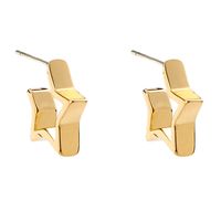 Simple Five-pointed Star Earrings Wholesale main image 1