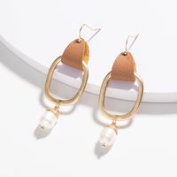Simple Alloy Leather Earrings Wholesale main image 3