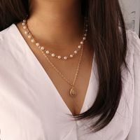 Mode Perle Halbedelsteine Mehrschichtige Halskette Großhandel main image 3