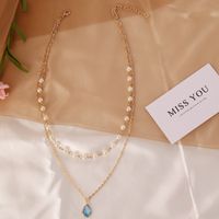 Mode Perle Halbedelsteine Mehrschichtige Halskette Großhandel main image 4