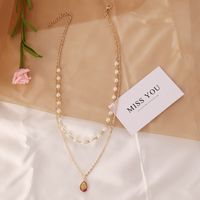 Mode Perle Halbedelsteine Mehrschichtige Halskette Großhandel main image 5