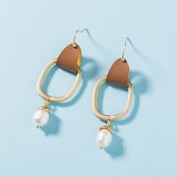 Simple Alloy Leather Earrings Wholesale sku image 1