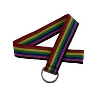 Casual Rainbow Color Double Loop Canvas Belt main image 6