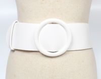 Simple Round Buckle Wide Belt main image 3