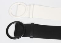 Simple Round Buckle Wide Belt main image 6