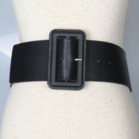 Simple Square Buckle Extra Wide Belt main image 2