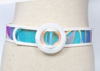 Fashion Laser Transparent Round Buckle Belt main image 2