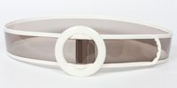 Fashion Laser Transparent Round Buckle Belt main image 5