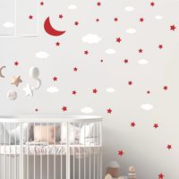 Cartoon Moon Clouds Stars Wall Stickers Wholesale main image 6