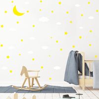 Cartoon Moon Clouds Stars Wall Stickers Wholesale main image 4