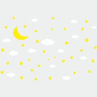Dibujos Animados Luna Nubes Estrellas Pegatinas De Pared Al Por Mayor main image 3