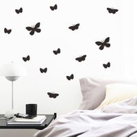 Einfache Feste Schwarze Schmetterling Wandaufkleber Großhandel main image 2