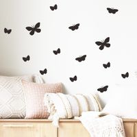 Einfache Feste Schwarze Schmetterling Wandaufkleber Großhandel main image 3