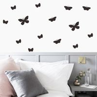 Simple Solid Black Butterfly Wall Stickers Wholesale main image 4