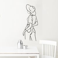 Simple Pen Elegant Lady Back View Wall Stickers Wholesale main image 1