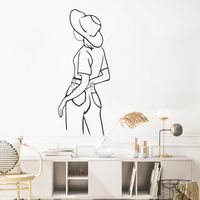 Simple Pen Elegant Lady Back View Wall Stickers Wholesale main image 3