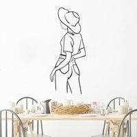 Simple Pen Elegant Lady Back View Wall Stickers Wholesale main image 4
