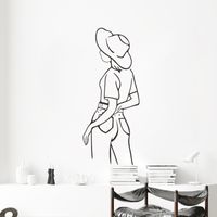 Simple Pen Elegant Lady Back View Wall Stickers Wholesale main image 5