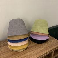 Fashion Solid Color Dome Cotton Yarn Knitted Fisherman Hat main image 1
