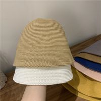 Chapeau De Pêcheur Tricoté En Fil De Coton De Couleur Unie À La Mode main image 5