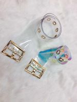 Fashion Transparent Square Buckle Pvc Wide Belt sku image 2