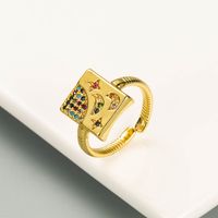 Simple Square Star Moon Open Ring sku image 1