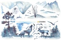 Fashion Chinese Style Landscape Painting Wall Stickers Wholesale sku image 1