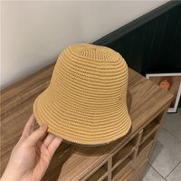 Sombrero De Pescador Transpirable De Hilo De Algodón Con Parte Superior Plana De Color Sólido De Moda sku image 6