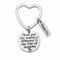 Fashion Stainless Steel Thank You Teachers Keychains main image 4