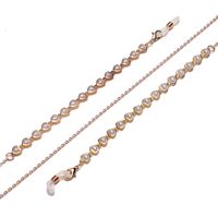 Fashion Peach Heart Pearl Gold Glasses Chain main image 4