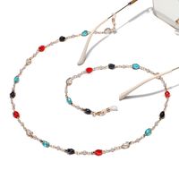 Fashion Colorful Crystal Pearl Glasses Chain main image 3