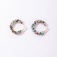 Boucles D&#39;oreilles Multicolores De Perles De Riz De Couleur Simple De Style Bohème main image 7