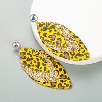 1 Par Elegante Estilo Simple Sale De Leopardo Enchapado Embutido Cuero Sintético Diamantes De Imitación Chapado En Oro Pendientes De Gota main image 8