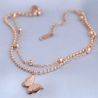 Fashion Titanium Steel Sweet Ol Butterfly Anklet main image 3