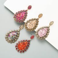 New Fashion Alloy Inlaid Rhinestone Sequin Earrings main image 4