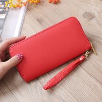 Korean Lychee Pattern Long Clutch Bag main image 2