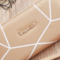 Korean Zipper Geometric Pattern Wallet main image 6