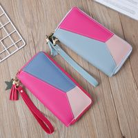 Korean Stitching Women's Wallet Card Bag Color Matching Mobile Phone Bag Card Bag main image 1