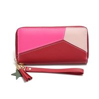Korean Stitching Women's Wallet Card Bag Color Matching Mobile Phone Bag Card Bag main image 2