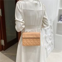 String Pearl Shoulder Strap Women's Embroidered Lines Diamond Shoulder Bag main image 4