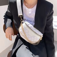 Women's Casual Wide Strap Chest Bag Rhomboid Embroidery Thread Bag main image 4