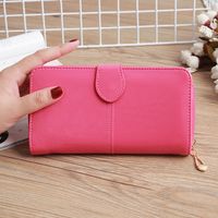 Leather Large-capacity Clutch Bag Elongated Concealed Buckle Wallet Card Holder sku image 6