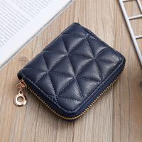 Korean Clutch Bag Mini Embroidered Geometric Rhombus Bag Card Bag Coin Purse sku image 2