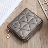 Korean Clutch Bag Mini Embroidered Geometric Rhombus Bag Card Bag Coin Purse sku image 4