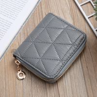 Korean Clutch Bag Mini Embroidered Geometric Rhombus Bag Card Bag Coin Purse sku image 7